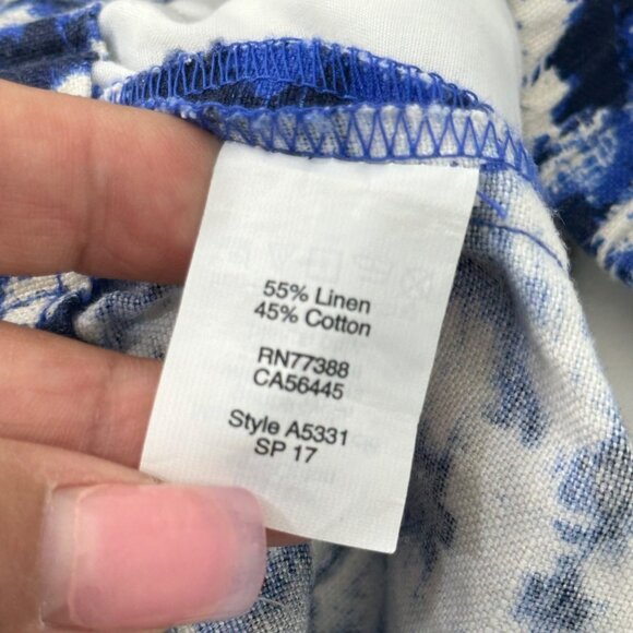 J.Crew Womens Blue & White Patterned Linen-Cotton Blend Drawstrim Shorts Size 2 - Picture 3 of 12